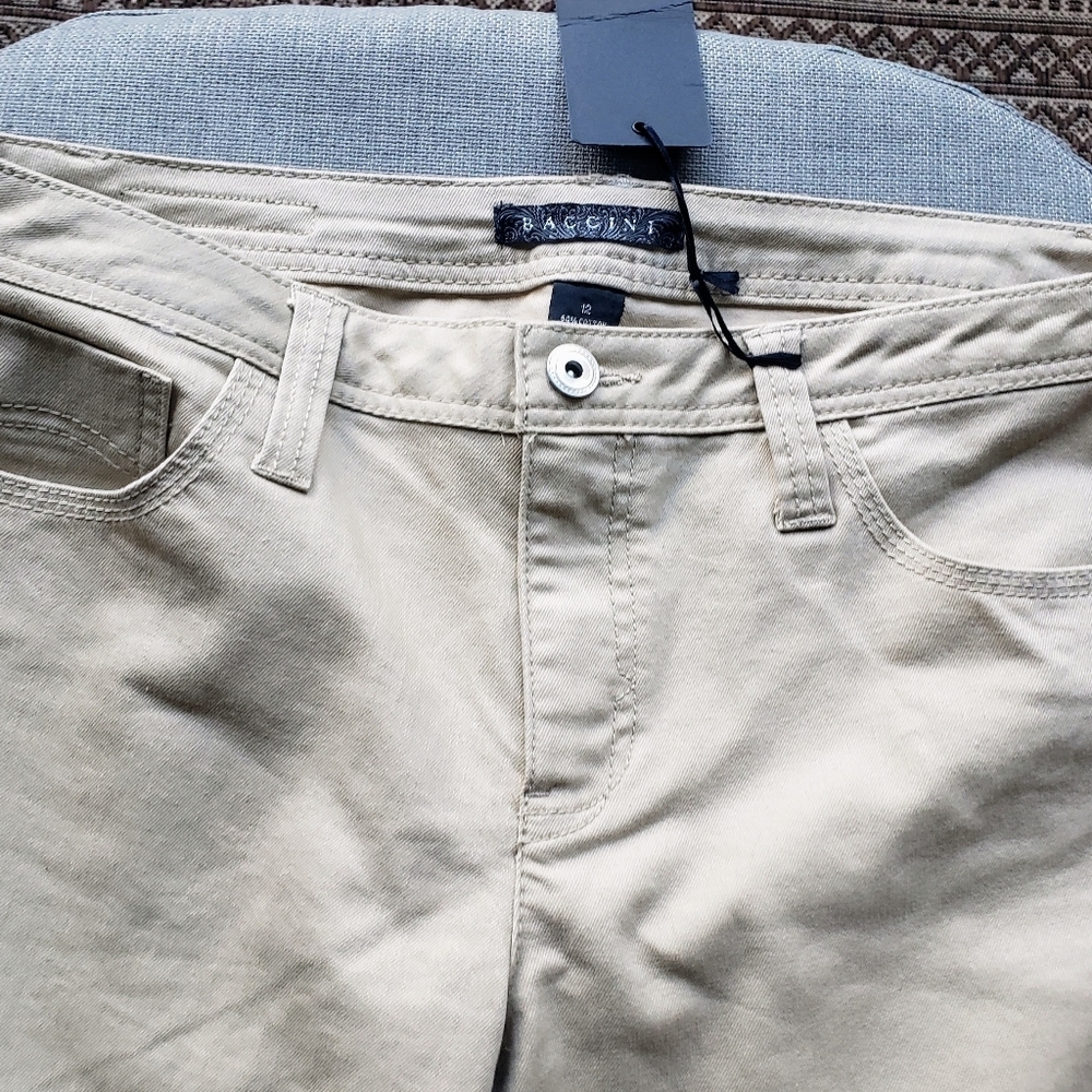 Baccini Capri's Tan Mid Rise Stretch With Pockets Size 12 - Picture 4 of 13